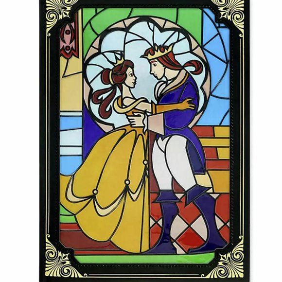 Disney Beauty And The Beast Replica Journal Stained‎ Glass Window RARE HTF - Picture 2 of 7